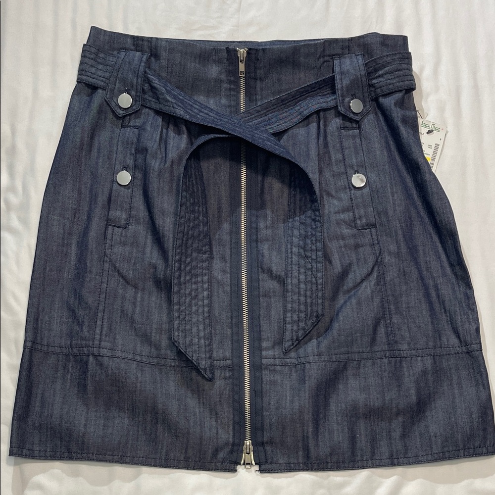 Katherine Barclay Dark Blue Denim Like Mini Skirt